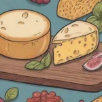 Quesos franceses y frutas en una elegante presentación rústica