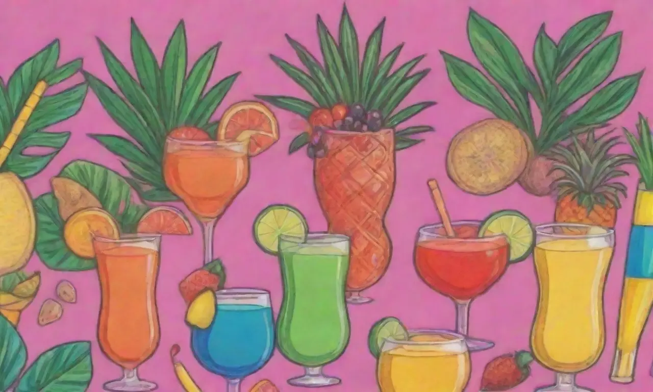 Cócteles coloridos y tropicales para fiestas vibrantes