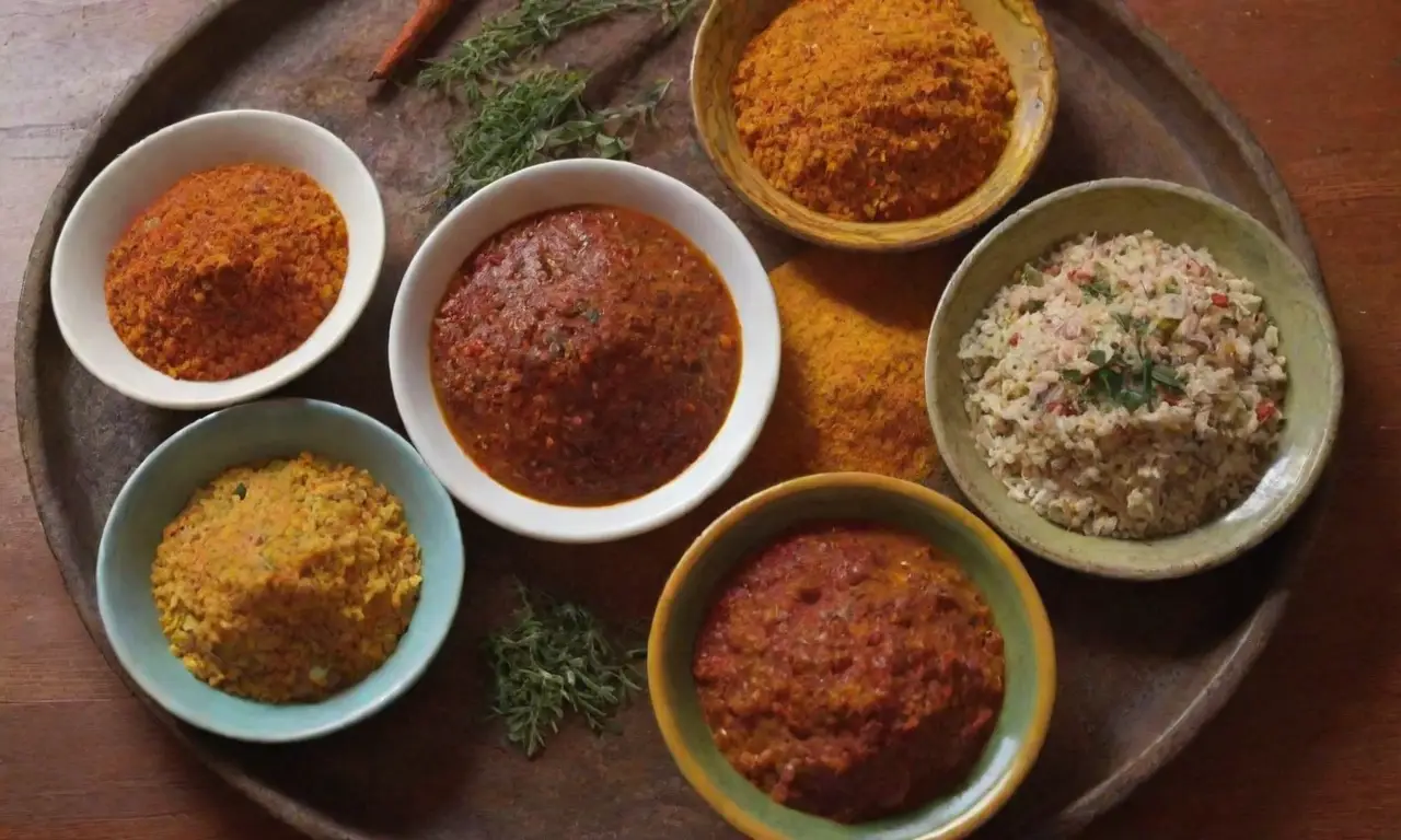 Comida colorida y sabrosa con influencias culturales