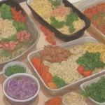 Ingredientes coloridos y frescos se mezclan en un delicioso caldo