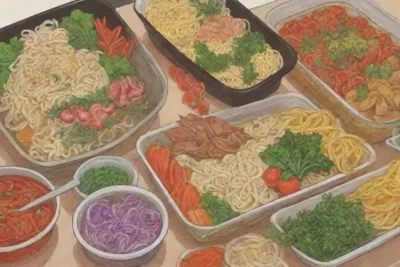 Ingredientes coloridos y frescos se mezclan en un delicioso caldo