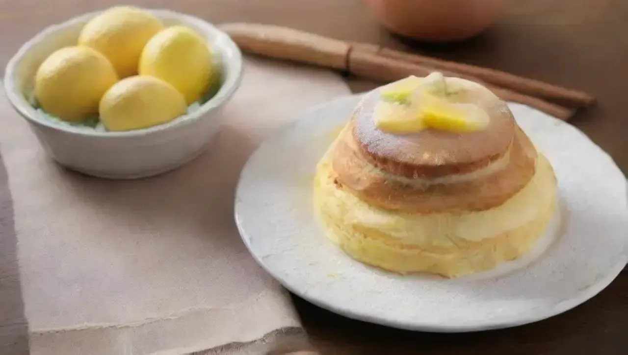 Una acogedora cocina rústica llena de ingredientes y aromas de un delicioso pastel recién horneado