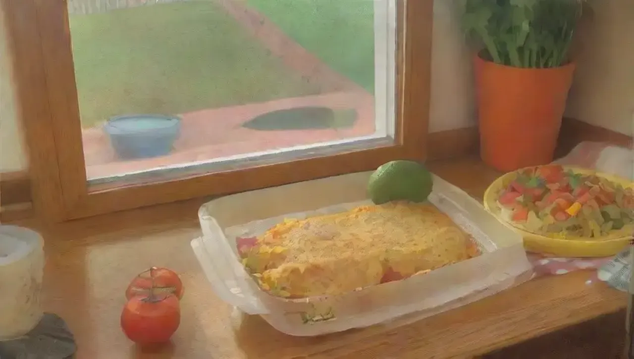 Una escena de cocina vibrante con familia, tortillas doradas, aguacates frescos y un ambiente alegre