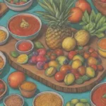 Sabores vibrantes de colores tropicales