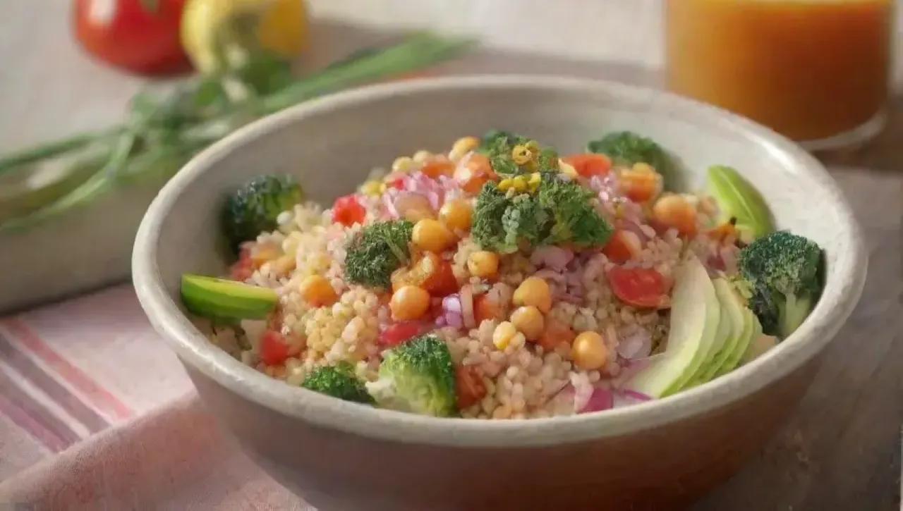 Una ensalada colorida y fresca lista para disfrutar