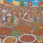 Festival serbio de independencia con platillos tradicionales y ambiente festivo