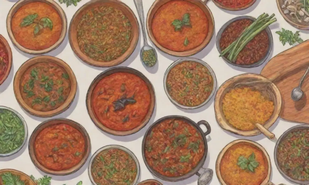 Especias vibrantes y coloridos ingredientes destacan en recetas tradicionales y diversidad cultural