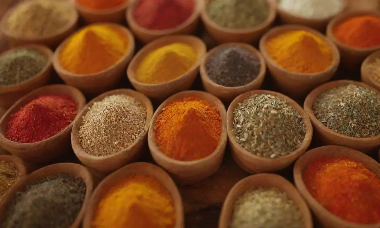 Especias vibrantes y saludables