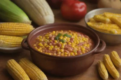 Ingredientes coloridos y sabores ricos en una celebración familiar