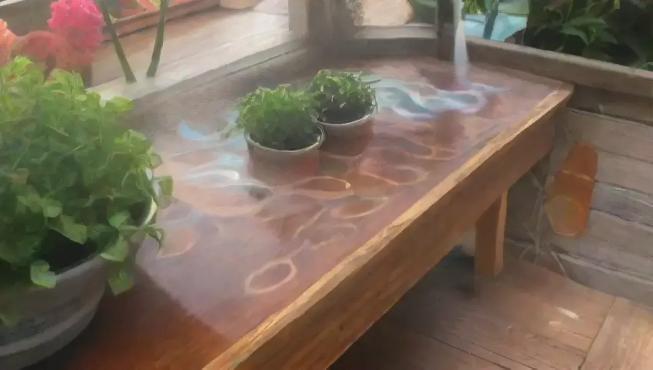Un café vibrante con hielo, leche, caramelo, menta y flores en un ambiente acogedor