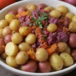 Papas coloridas con aderezos
