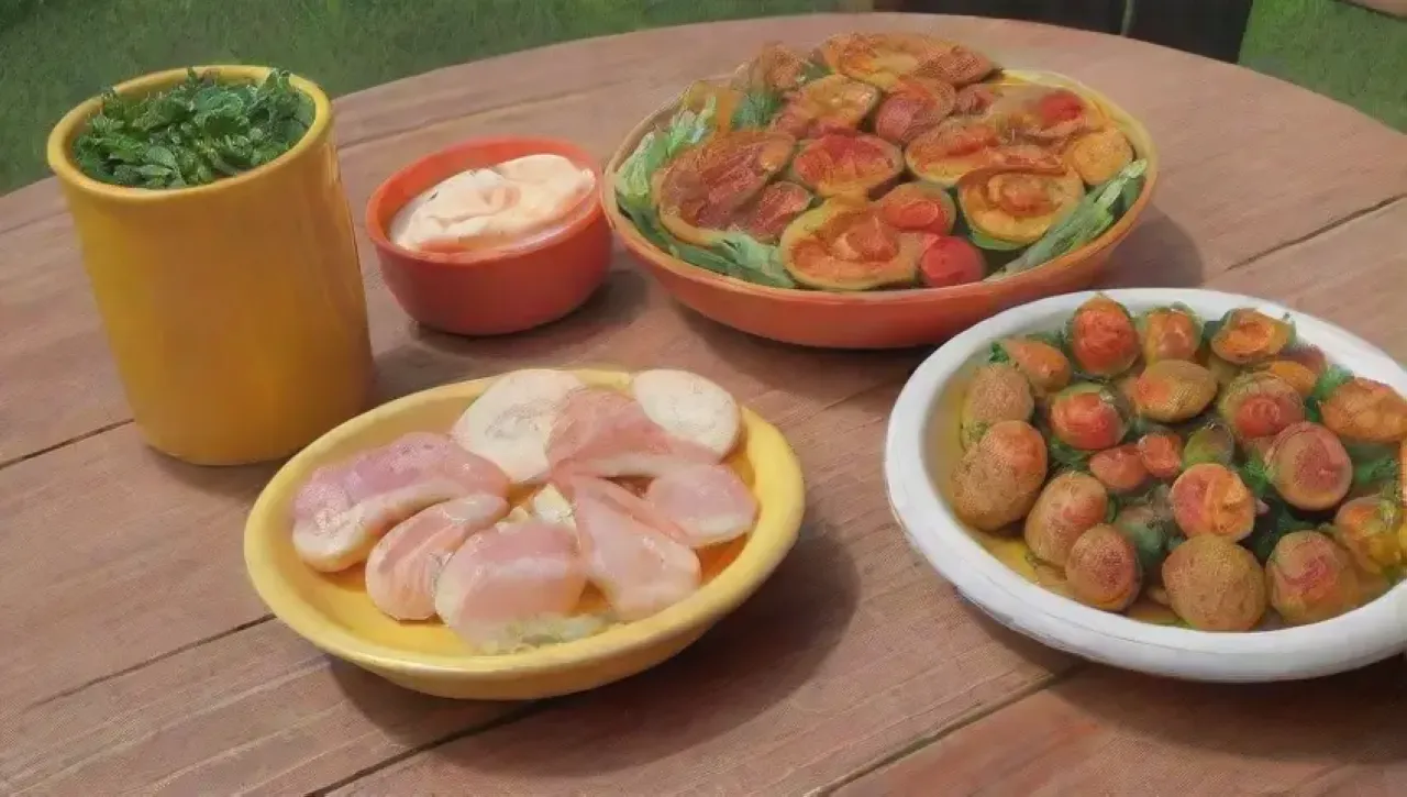 Una mesa festiva llena de colores y sabores, rodeada de risas y calidez familiar