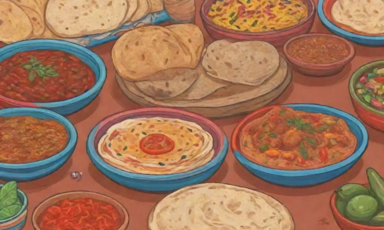 Ingredientes coloridos y especias vibrantes en una deliciosa tradición culinaria