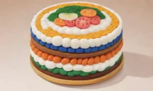 Pastel de arroz coreano: capas coloridas