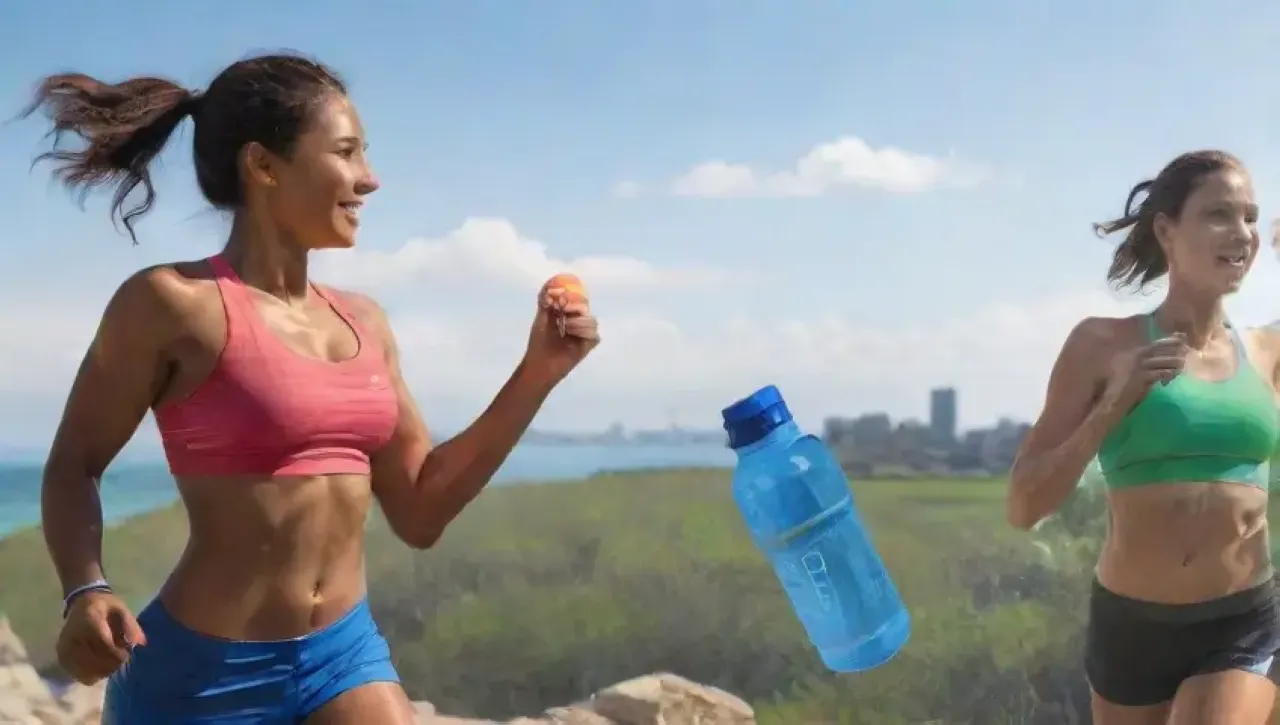 La esencia de la hidratación se vive en un vibrante ambiente deportivo lleno de energía y naturaleza