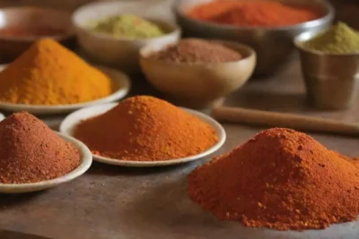 Especias etíopes coloridas