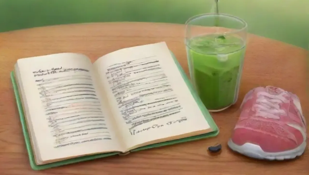 Un rincón acogedor con té verde, deporte y bienestar