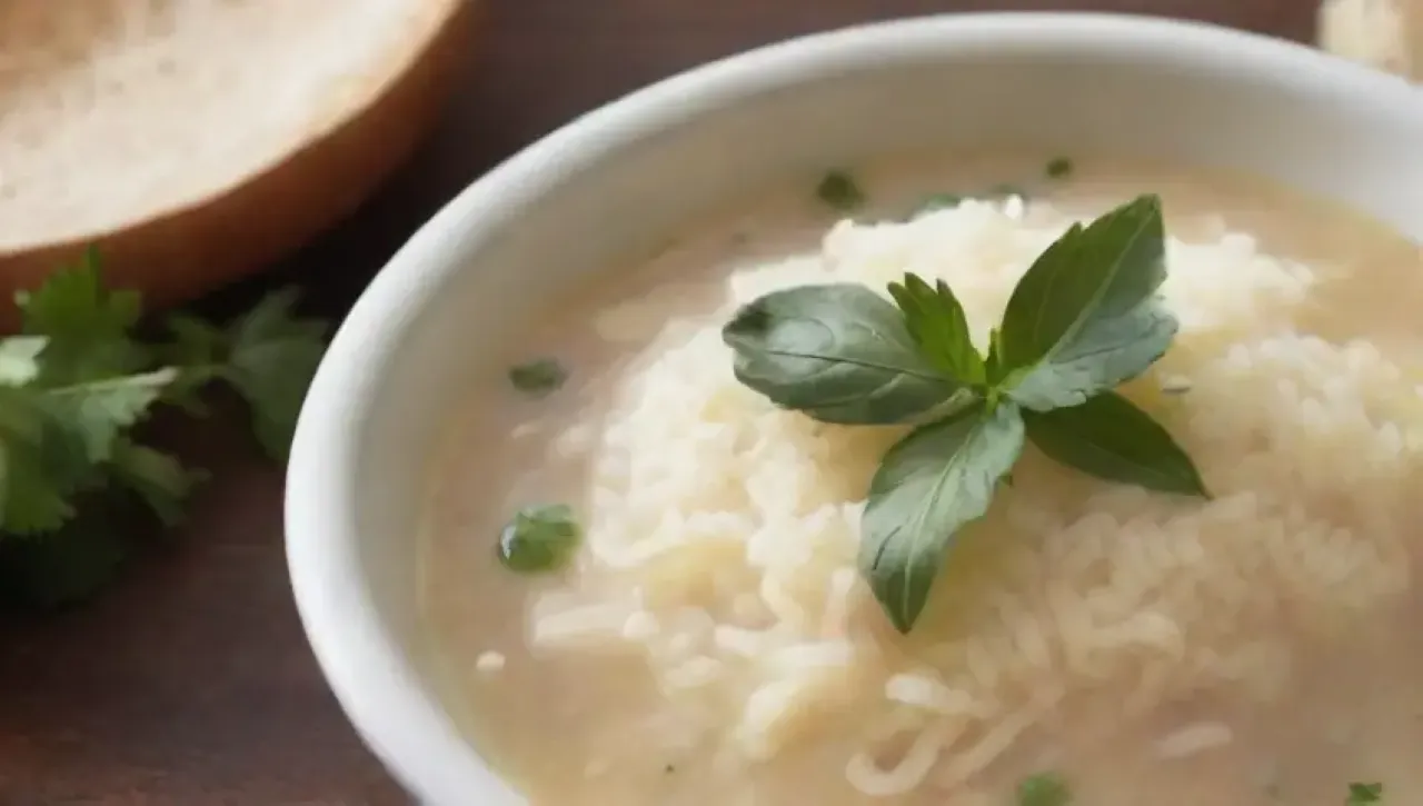 Un risotto italiano con arroz Arborio, azafrán, cebolla, vino blanco, parmesano y flores comestibles, todo en un ambiente rústico y elegante