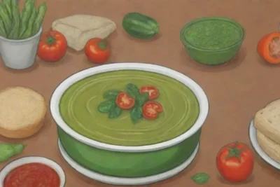 Sopa verde de Portugal con colores vibrantes y sabores ricos