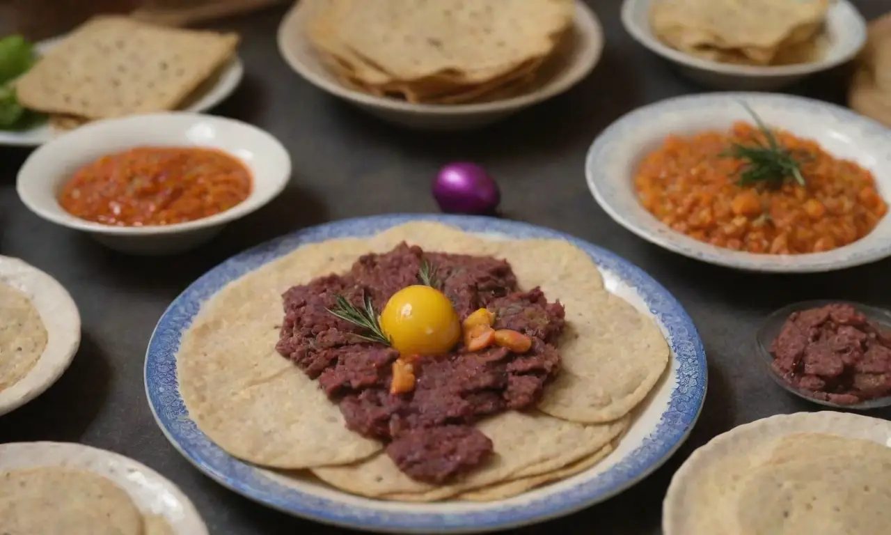Celebraciones de Pascua con platos festivos, huevos de colores y reuniones familiares