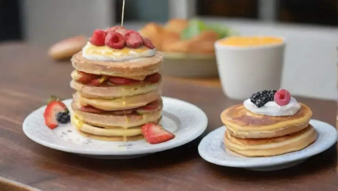 Un brunch vibrante y acogedor con platos coloridos, deliciosos alimentos y un ambiente alegre