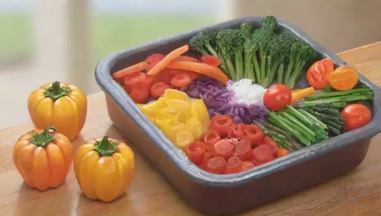 Una colorida y saludable mezcla de verduras frescas lista para servir
