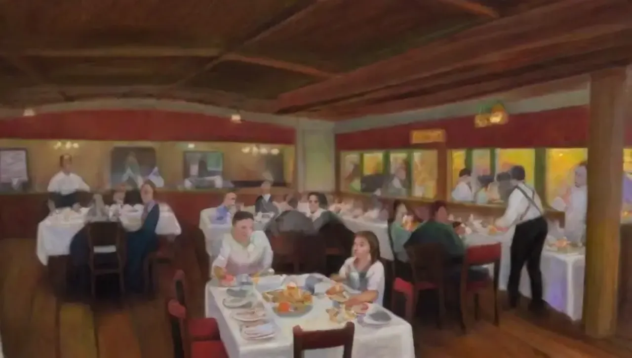 Un restaurante vibrante y acogedor, lleno de risas, aromas y buena comida