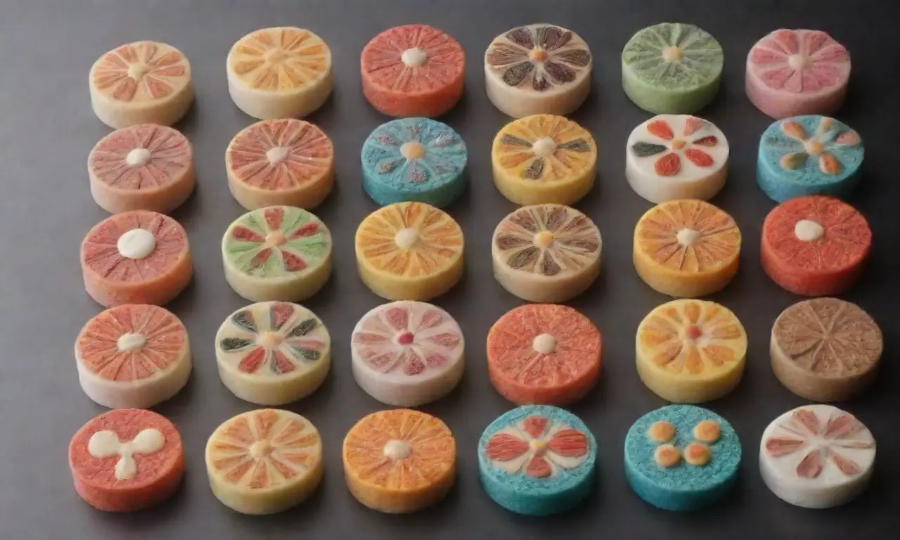 Deliciosos pastelitos de arroz coloridos y con formas variadas
