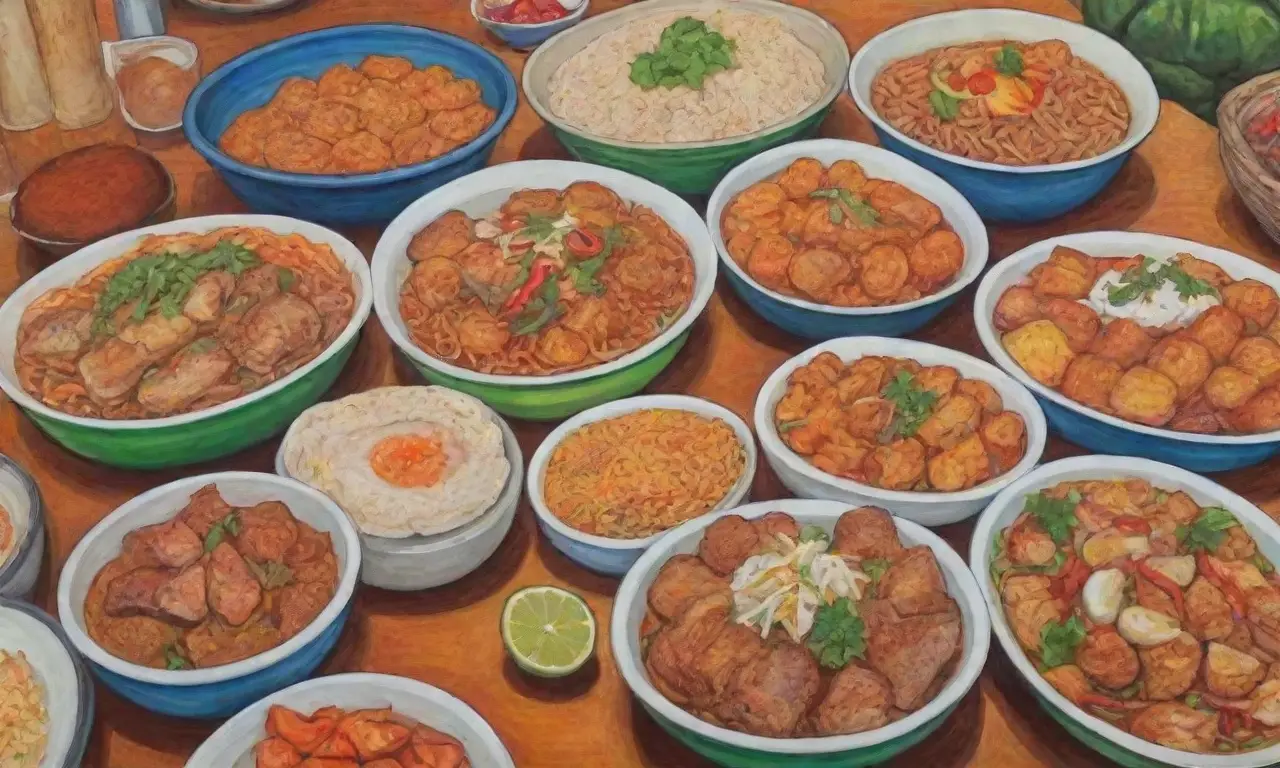 Platos filipinos deslumbrantes con colores vibrantes y rica herencia cultural