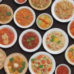 Platos coloridos con sabores ricos y tradiciones culinarias diversificadas