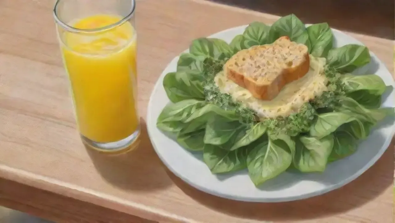 Una cocina vibrante y bien organizada, lista para preparar una ensalada deliciosa
