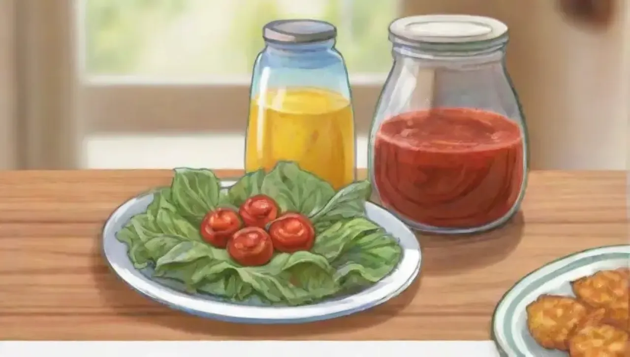 Una cocina vibrante llena de ingredientes frescos y un ambiente creativo