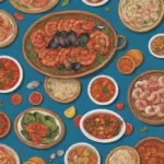 Platos tradicionales portugueses con colores vibrantes y delicias marinas