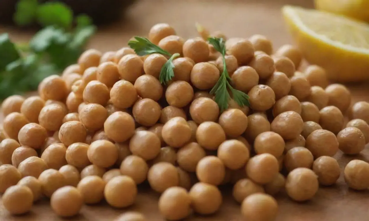 Garbanzos con perejil, ajo, comino, cilantro, limón, cebolla, sal y pimienta