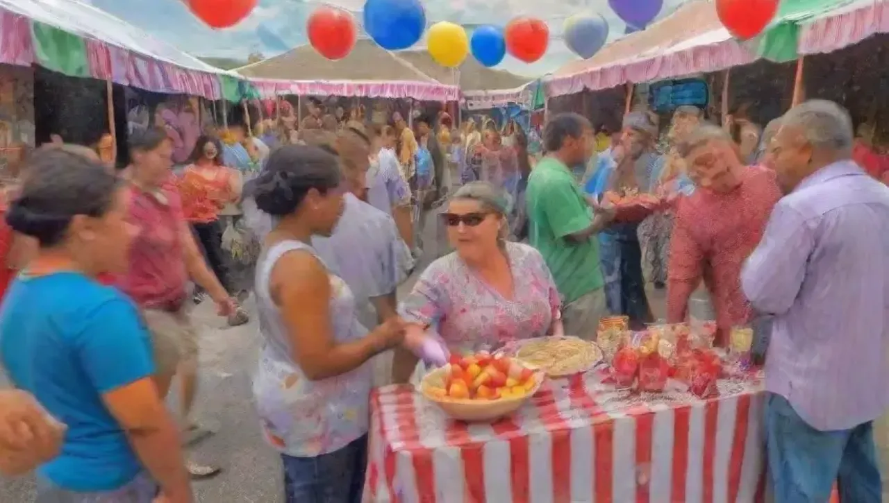 Una celebración vibrante llena de comida, bebida, risas y tradiciones