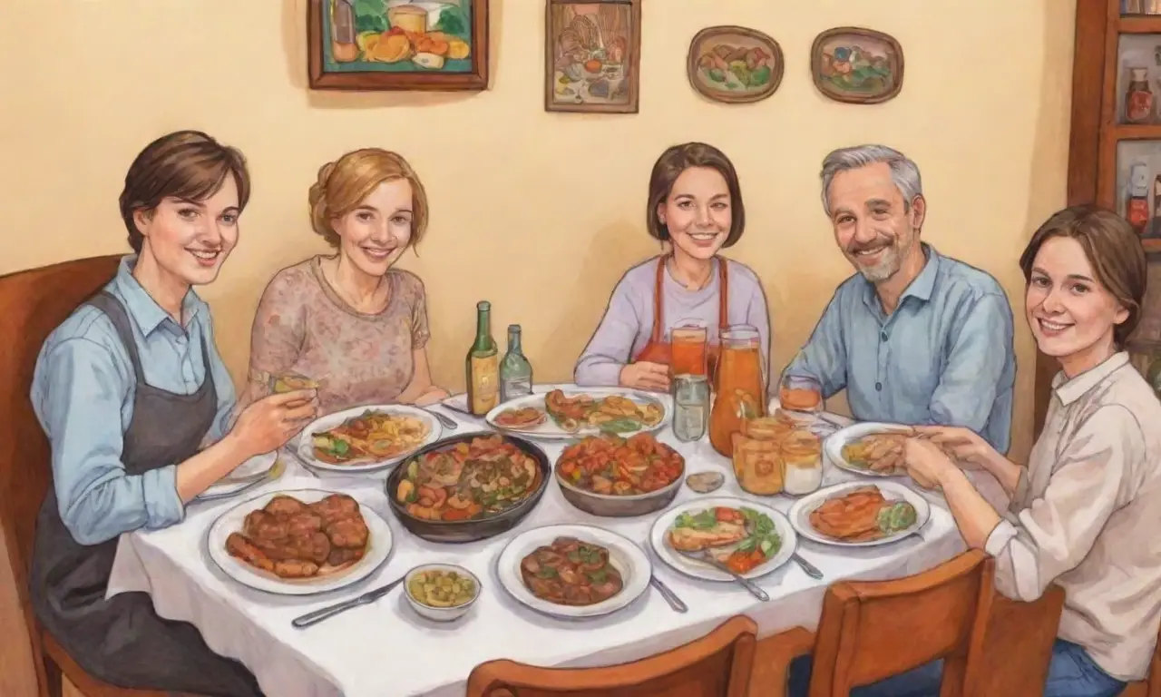 Cena checa auténtica con amigos