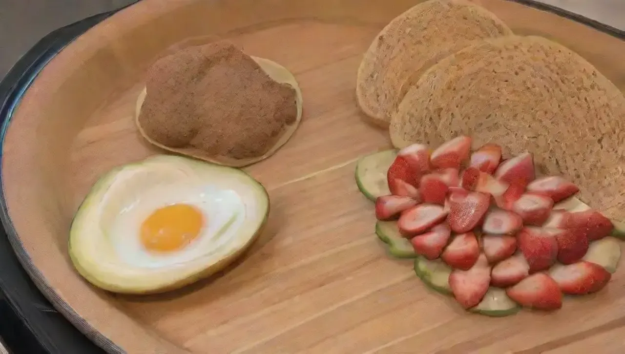 Una cocina luminosa y colorida lista para un desayuno delicioso y nutritivo