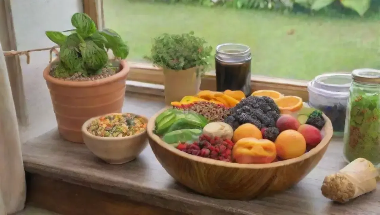 Una cocina rústica llena de colores y sabores frescos