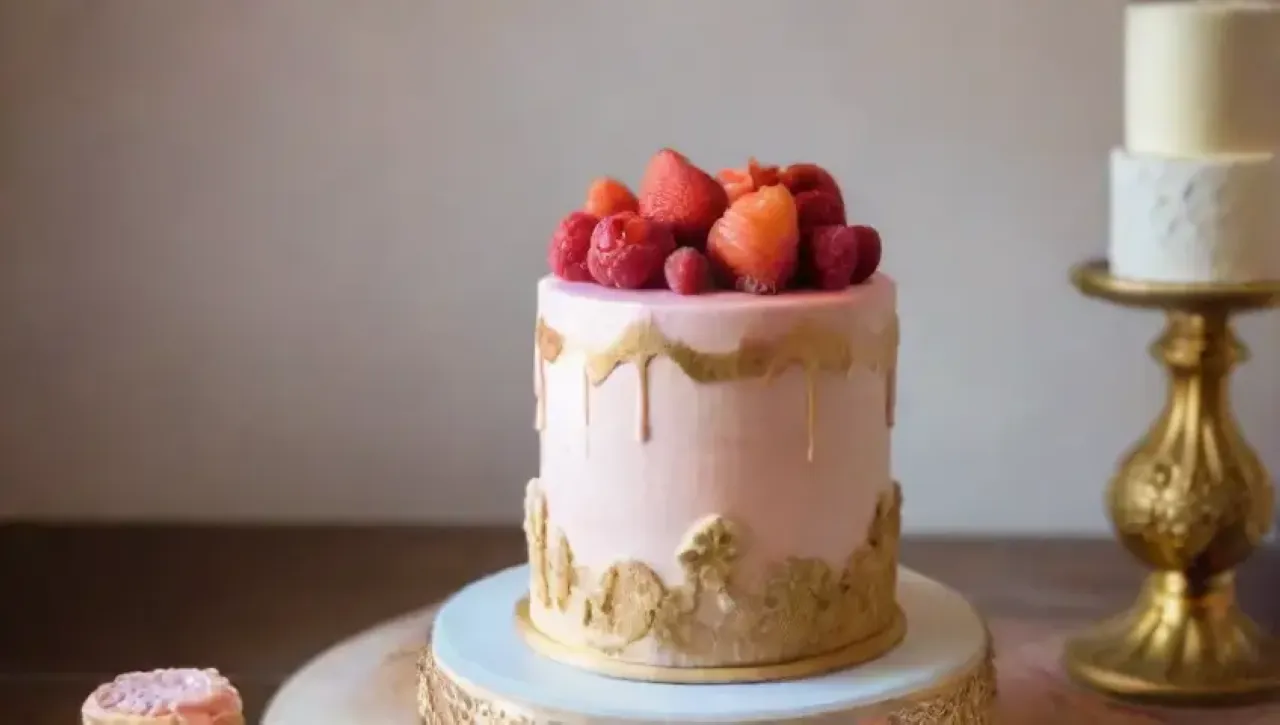 Una mezcla de colores pasteles vibrantes, flores de azúcar, chocolate brillante y elementos rústicos en un ambiente elegante y acogedor