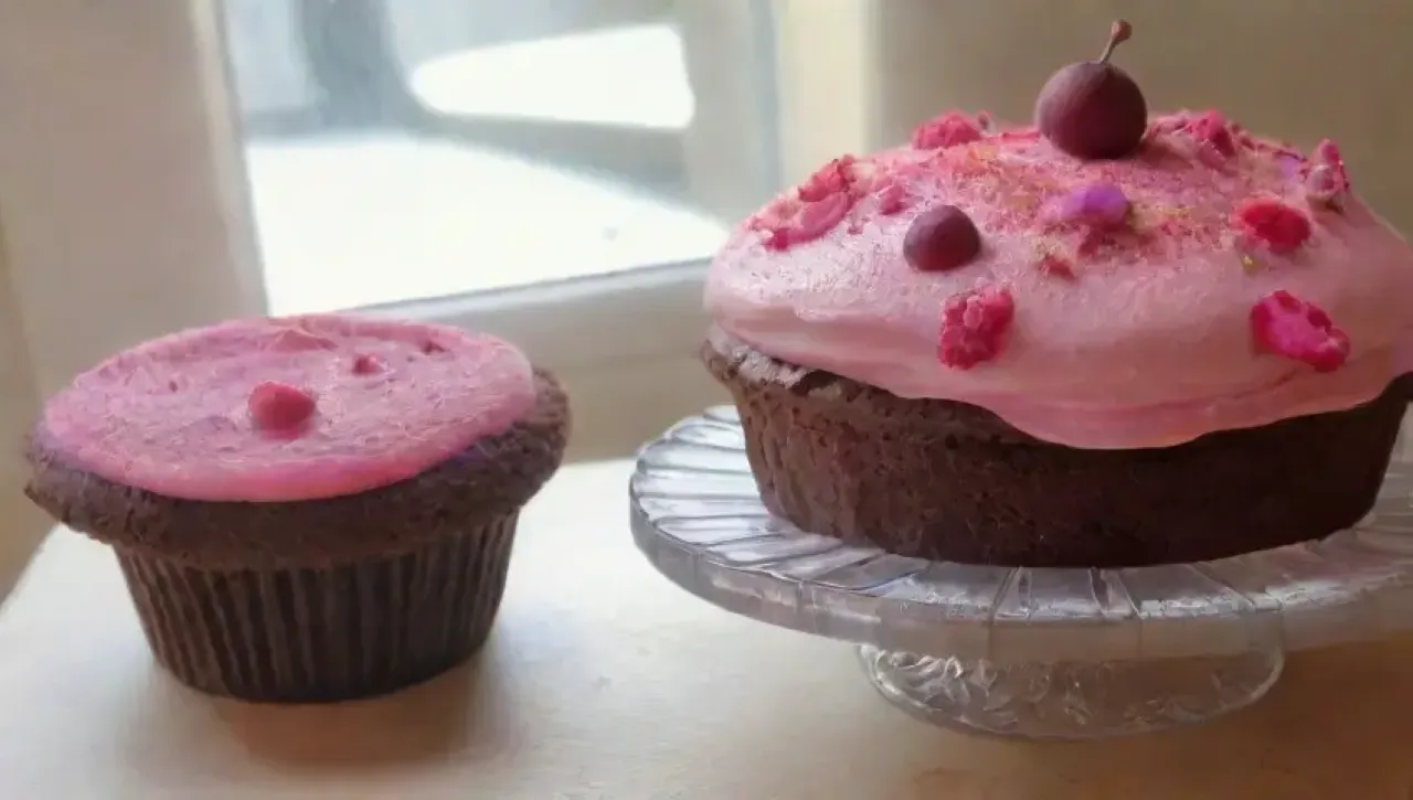 Un acogedor momento de indulgencia con cupcakes de remolacha, té y risas entre amigos