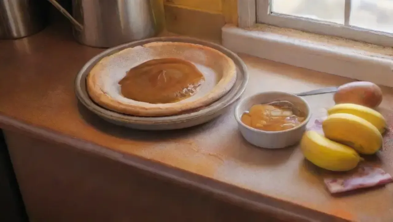 Una cocina vibrante con ingredientes y utensilios listos para hornear un delicioso tart