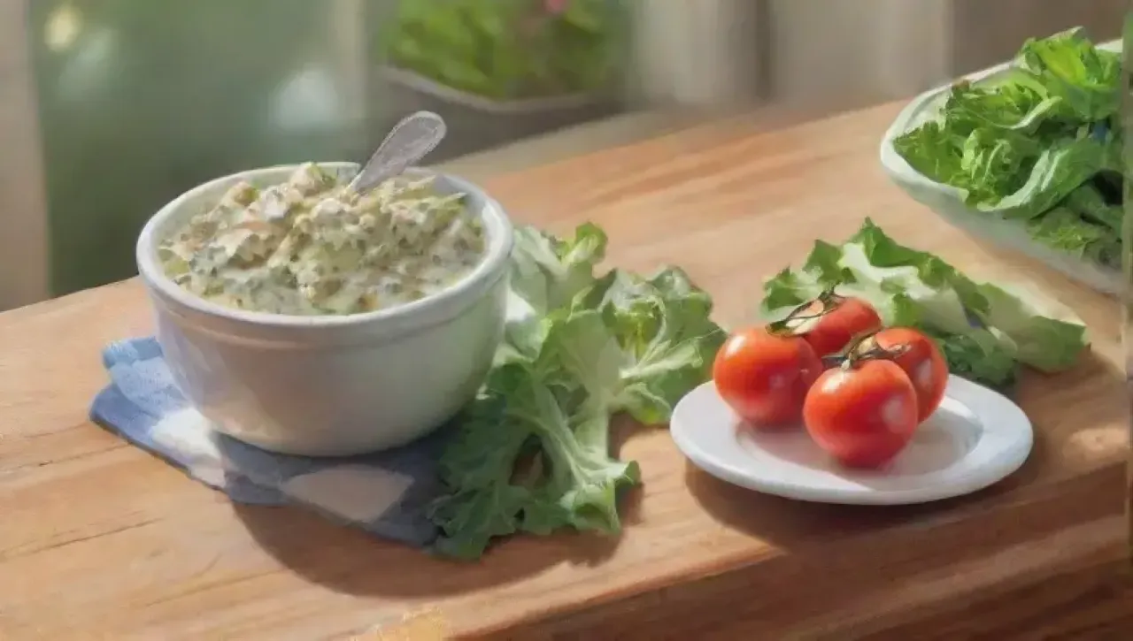 Una ensalada César vibrante en un ambiente cálido y familiar celebra sabores y tradiciones