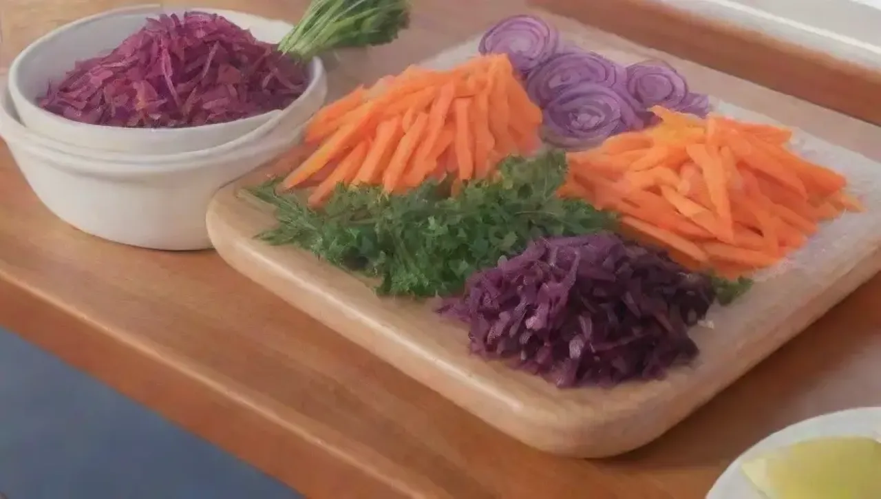 Una ensalada vibrante y colorida lista para servir