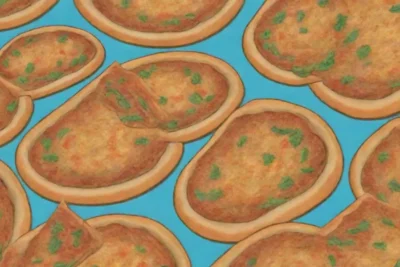 Börek casero de colores con relleno sabroso y sabores kazajos