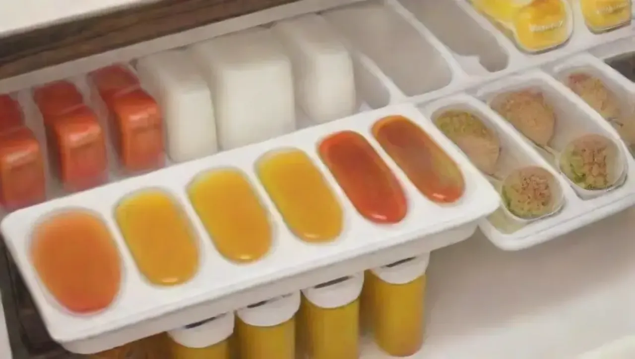 Una nevera organizada y colorida que combina practicidad y estilo