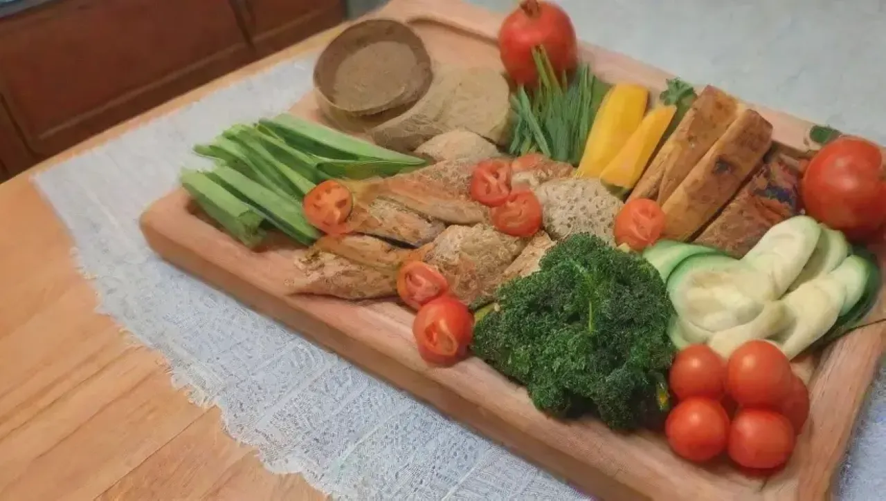 Cocina luminosa y acogedora con platos coloridos y aromas deliciosos
