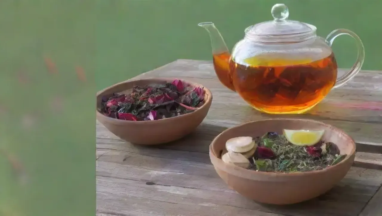 Un rincón acogedor con té, flores, frutas y un ambiente sereno