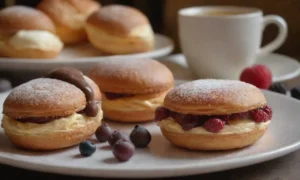 Postres franceses elegantes como macarons