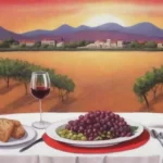 Viñedos vibrantes con uvas rojas