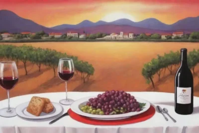 Viñedos vibrantes con uvas rojas